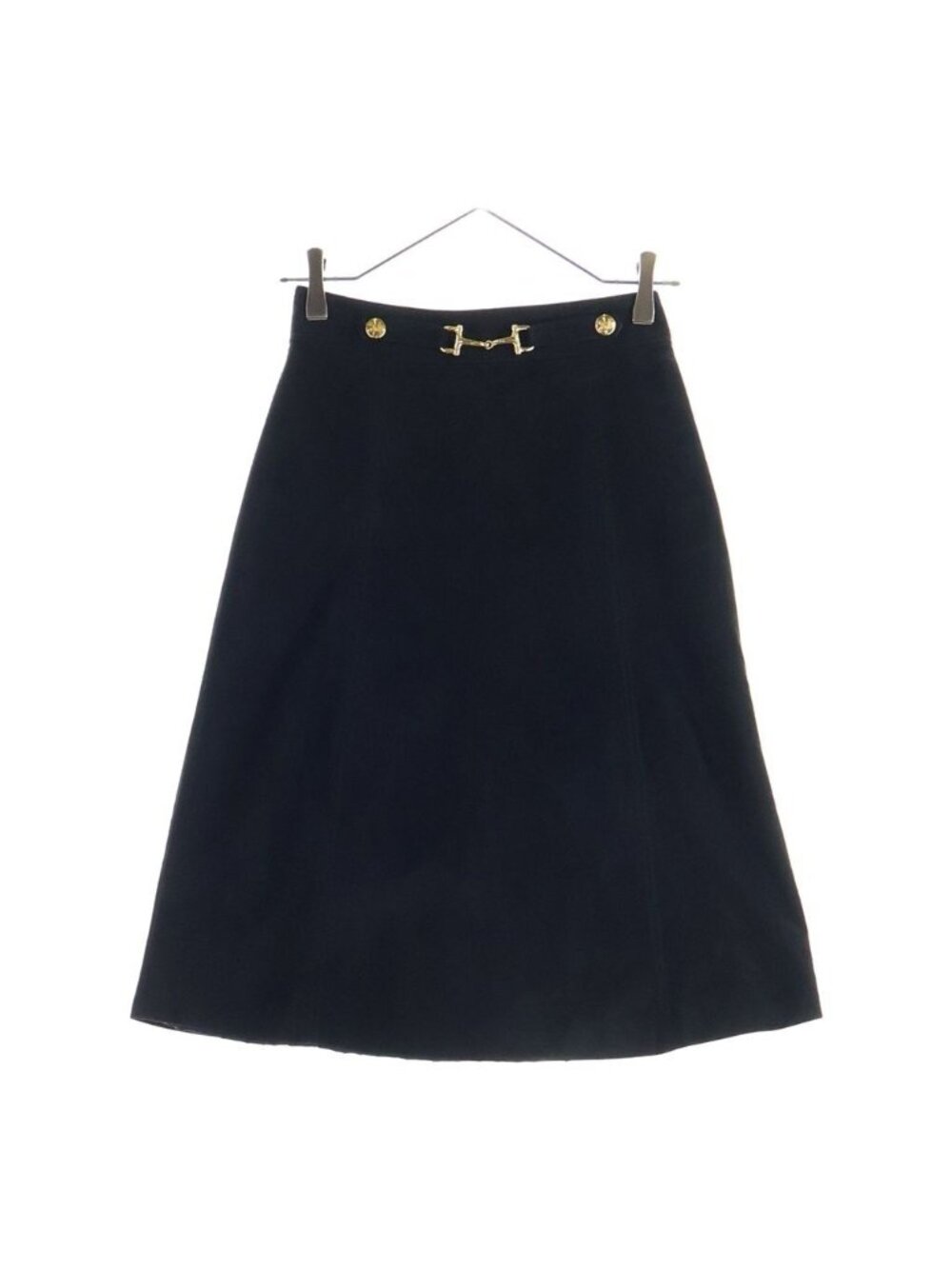 Celine Horse Bit Velour A-Line Skirt Horsebit Black